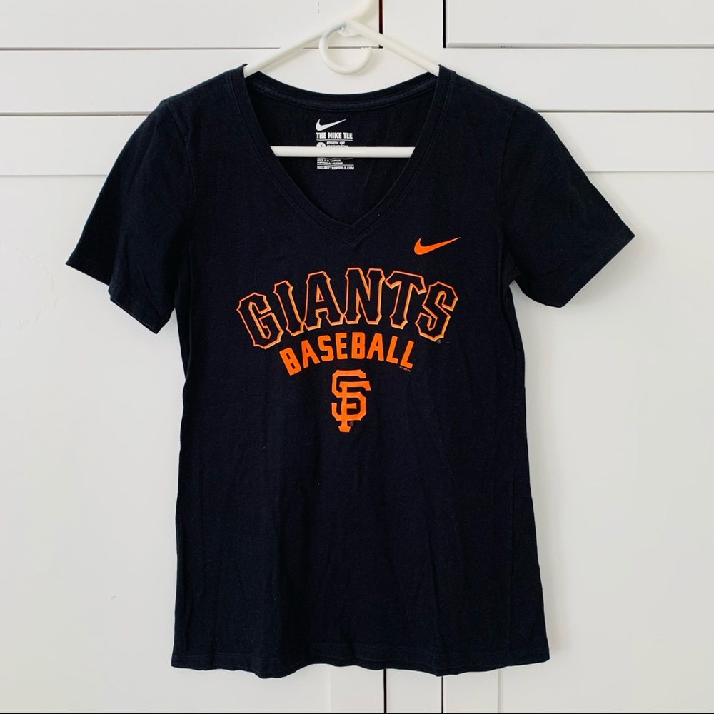 The Nike Tee Black/Orange Cotton Giants Baseball Size Small